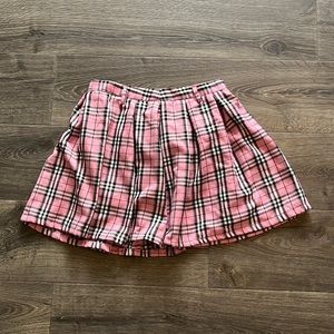 Pink plaid emo hot topic skirt